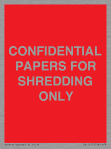 CONFIDENTIAL PAPERS FOR SHREDDING ONLY